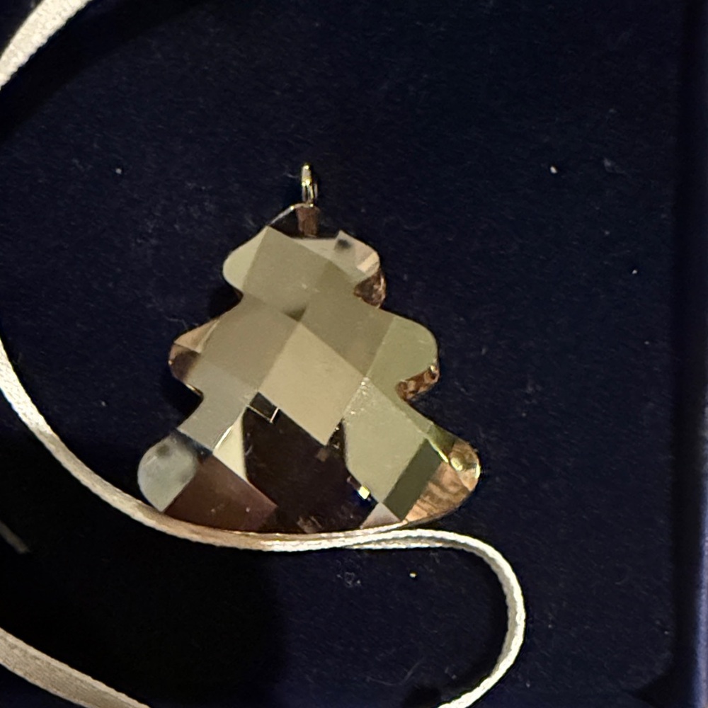 Swarovski Christmas tree ornament Gold-Tone Crystal Tree Necklace
